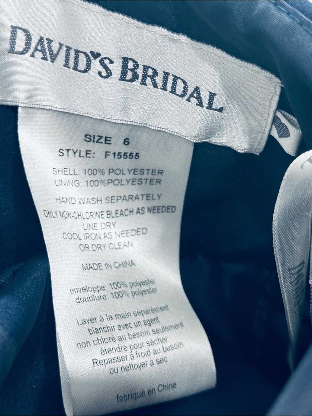 🔥David's Bridal Strapless Navy Sweetheart A-Line Gown🔷 - Picture 3 of 6